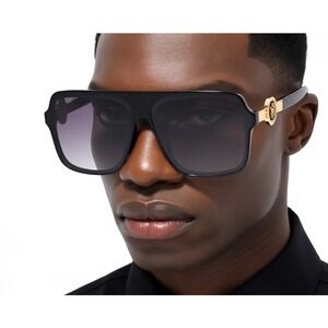 Mens Oversized Rectangular Classic Fancy Shades Outdoor Sun Protection Lentes